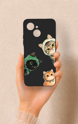 Tecno Spark 40C Uyumlu Kedi Ekibi Desenli Silikon Kılıf