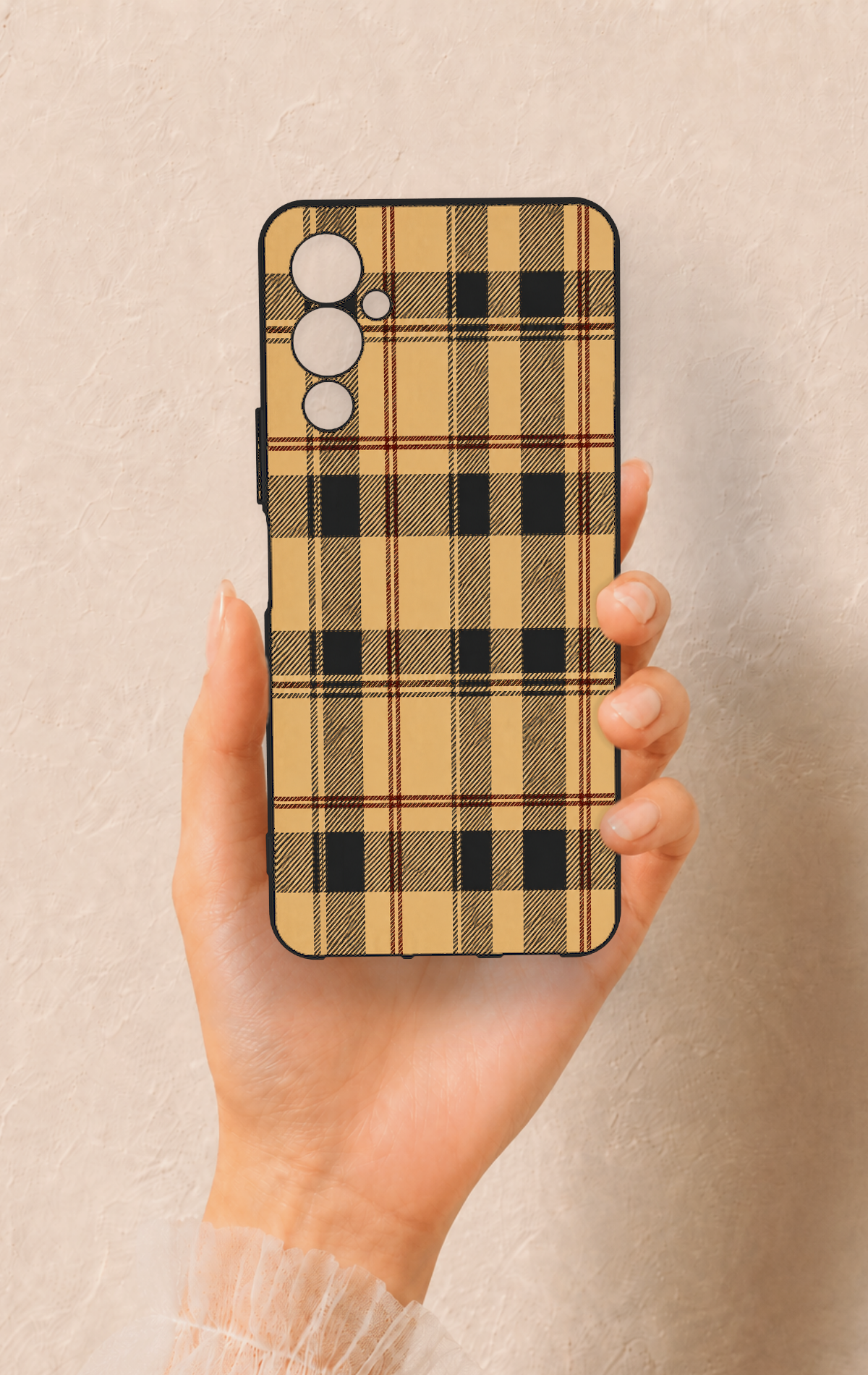 Tecno Pova Neo 4 Uyumlu Burberry Ekose Desenli Silikon Kılıf