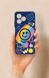 Realme C53 Uyumlu Happing Smile Desenli Silikon Kılıf