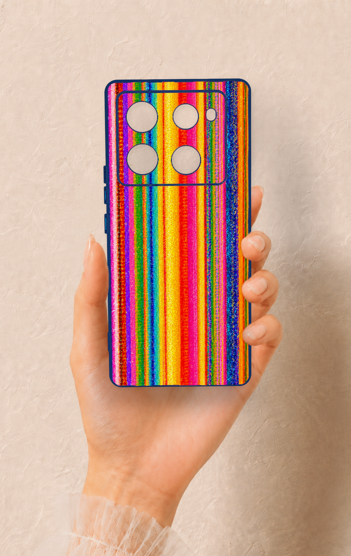 İnfinix Note 40 Pro Uyumlu Rengarenk Desenli Silikon Kılıf