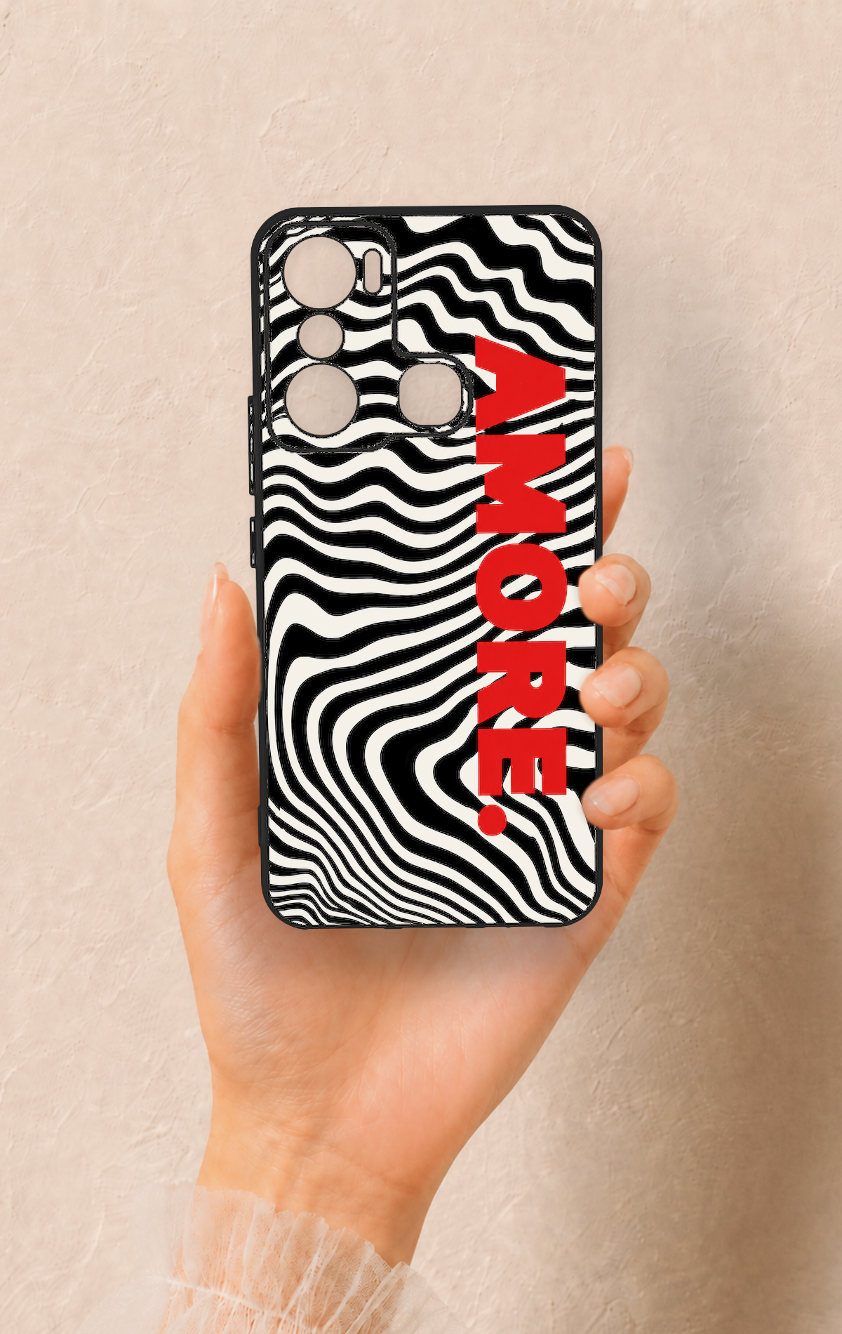 İnfinix Hot 20i Uyumlu Zebra Amore Desenli Silikon Kılıf