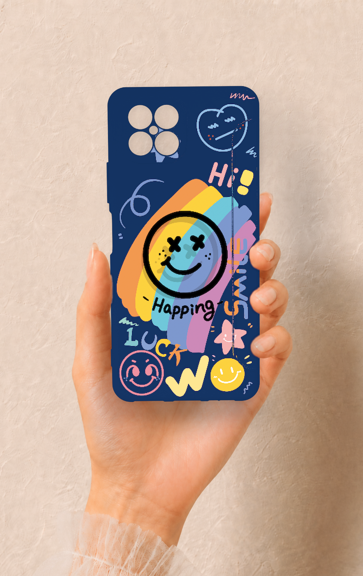 Omix X600 Uyumlu Happing Smile Desenli Silikon Kılıf