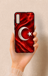Samsung A70 Uyumlu Türk Bayrağı Desenli Silikon Kılıf