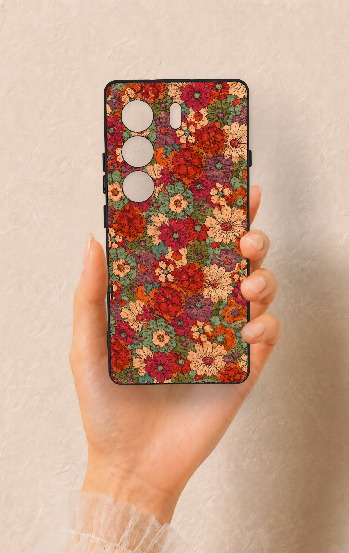 Tecno Camon 40 4G Uyumlu Pastel Çiçek Bahçesi Desenli Silikon Kılıf