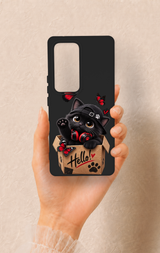 Vivo V30 Uyumlu Hello Cat Desenli Silikon Kılıf