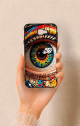 Samsung J7 Prime Uyumlu Renkli Göz Bebeği Desenli Silikon Kılıf