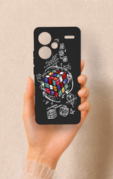 Redmi Note 13 Pro Plus Uyumlu Rubik Küb Desenli Silikon Kılıf