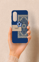 Samsung A57 Uyumlu Mavi Etnik Halı Desenli Silikon Kılıf