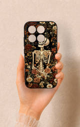 Xiaomi Mi 17 5G Uyumlu Çiçek İskelet Desenli Silikon Kılıf