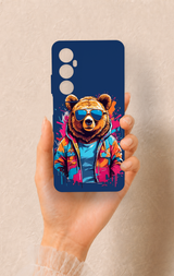 Realme C65 Uyumlu Gözlüklü Ayı Desenli Silikon Kılıf