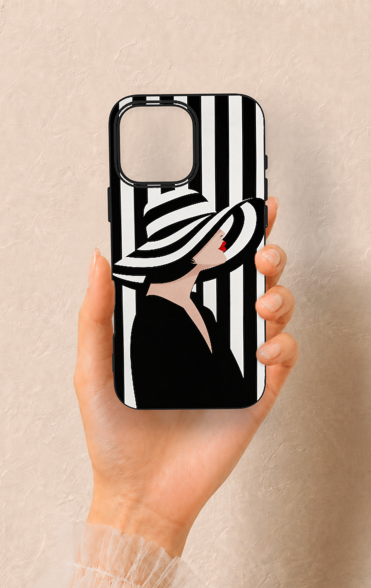 iPhone 16 Pro Max Uyumlu Madam Marica Desenli Silikon Kılıf