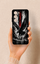 Realme C75 Uyumlu Kara Kartal Desenli Silikon Kılıf