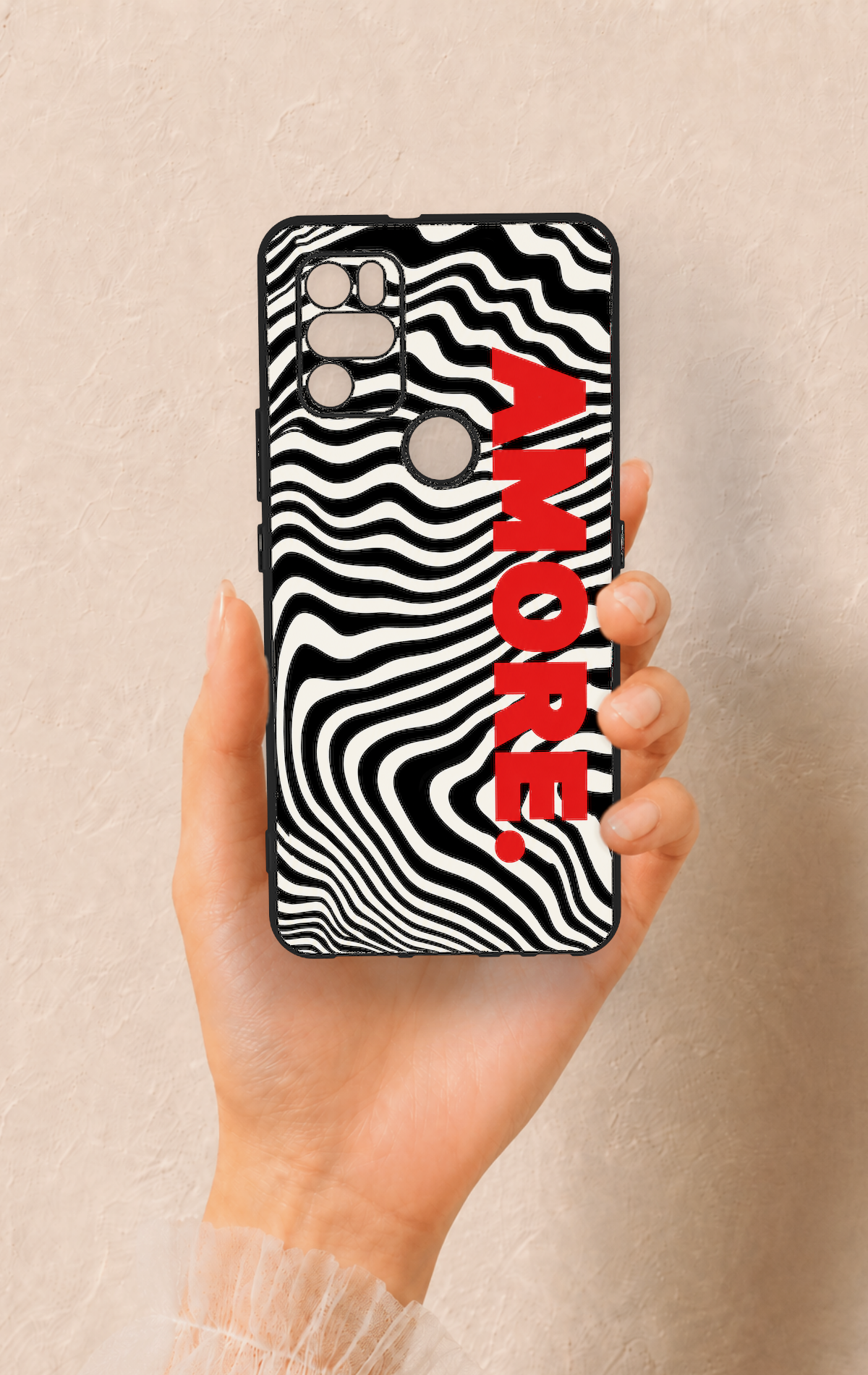 Omix X300 Uyumlu Zebra Amore Desenli Silikon Kılıf