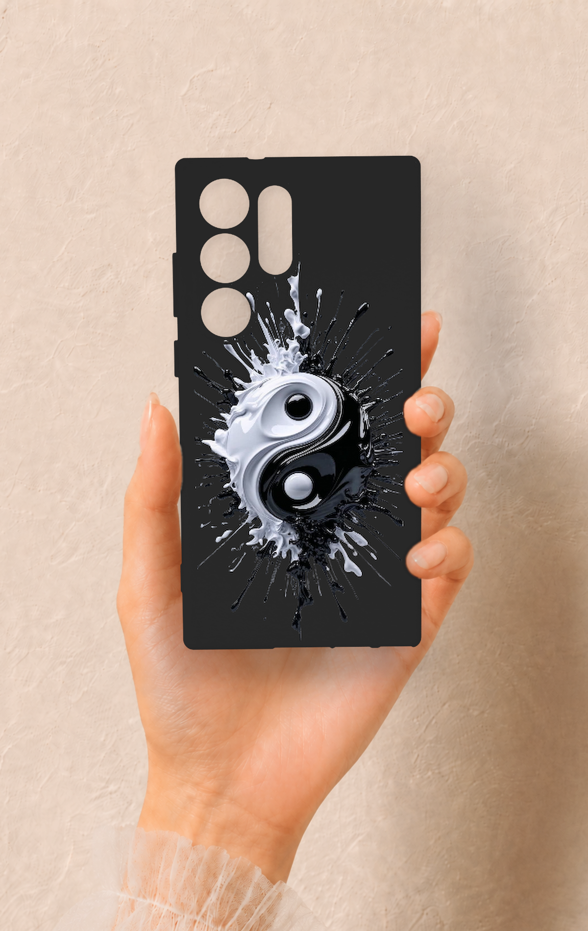 Samsung S23 Ultra Uyumlu İyi ve Kötü Desenli Silikon Kılıf