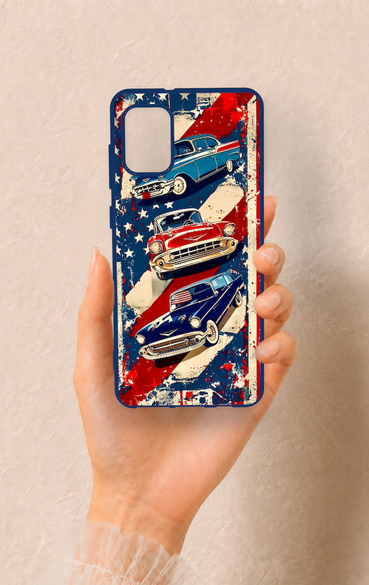 Samsung A31 Uyumlu Amerikan Chevrolet Desenli Silikon Kılıf