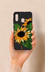 Samsung A20-A30 Uyumlu Ay Çiçeği Desenli Silikon Kılıf