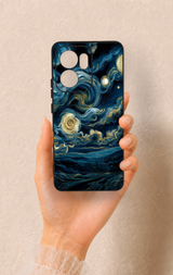 Oppo Reno 13F Uyumlu Yıldızlı Gece Desenli Silikon Kılıf