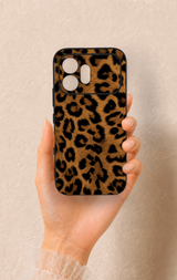 Honor 600 Uyumlu Koyu Leopar Deri Desenli Silikon Kılıf