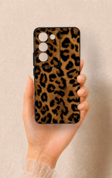 Vivo V30 Lite Uyumlu Koyu Leopar Deri Desenli Silikon Kılıf