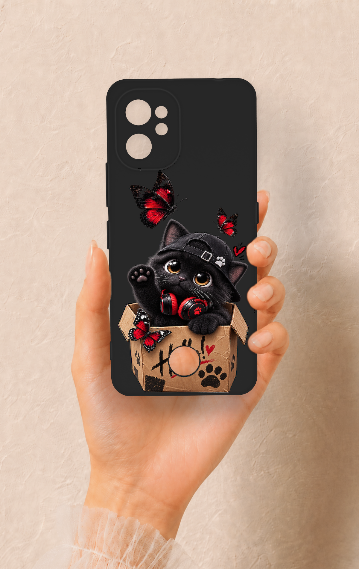 Reeder S19 Max Pro Uyumlu Hello Cat Desenli Silikon Kılıf