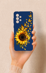 Samsung-A73 Uyumlu Ayçiçeği Desenli Silikon Kılıf