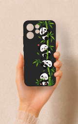 Oppo Reno 15F Uyumlu Sevimli Panda Bambu Desenli Silikon Kılıf