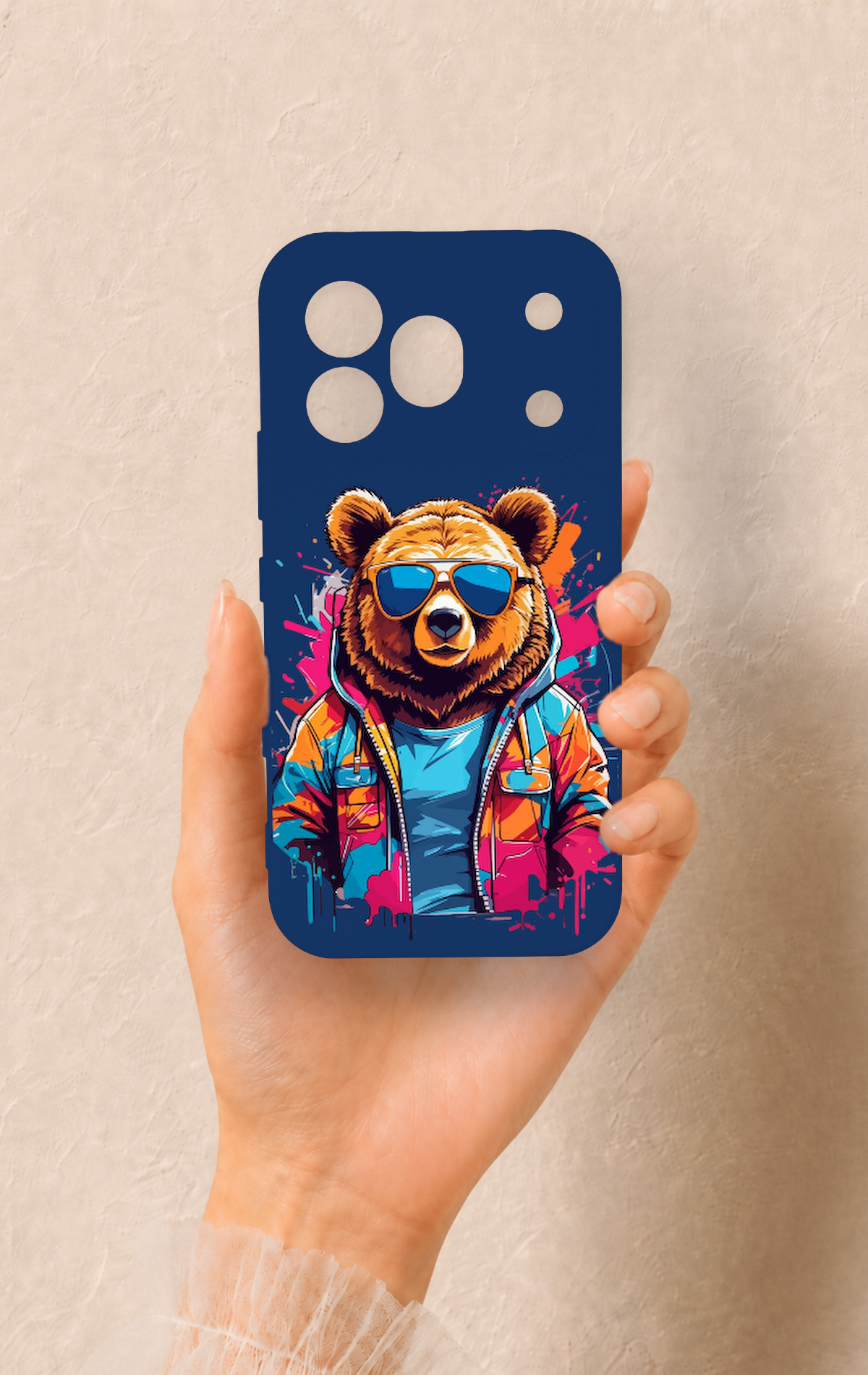 Honor 600 Pro Uyumlu Gözlüklü Ayı Desenli Silikon Kılıf