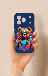Honor 600 Pro Uyumlu Gözlüklü Ayı Desenli Silikon Kılıf
