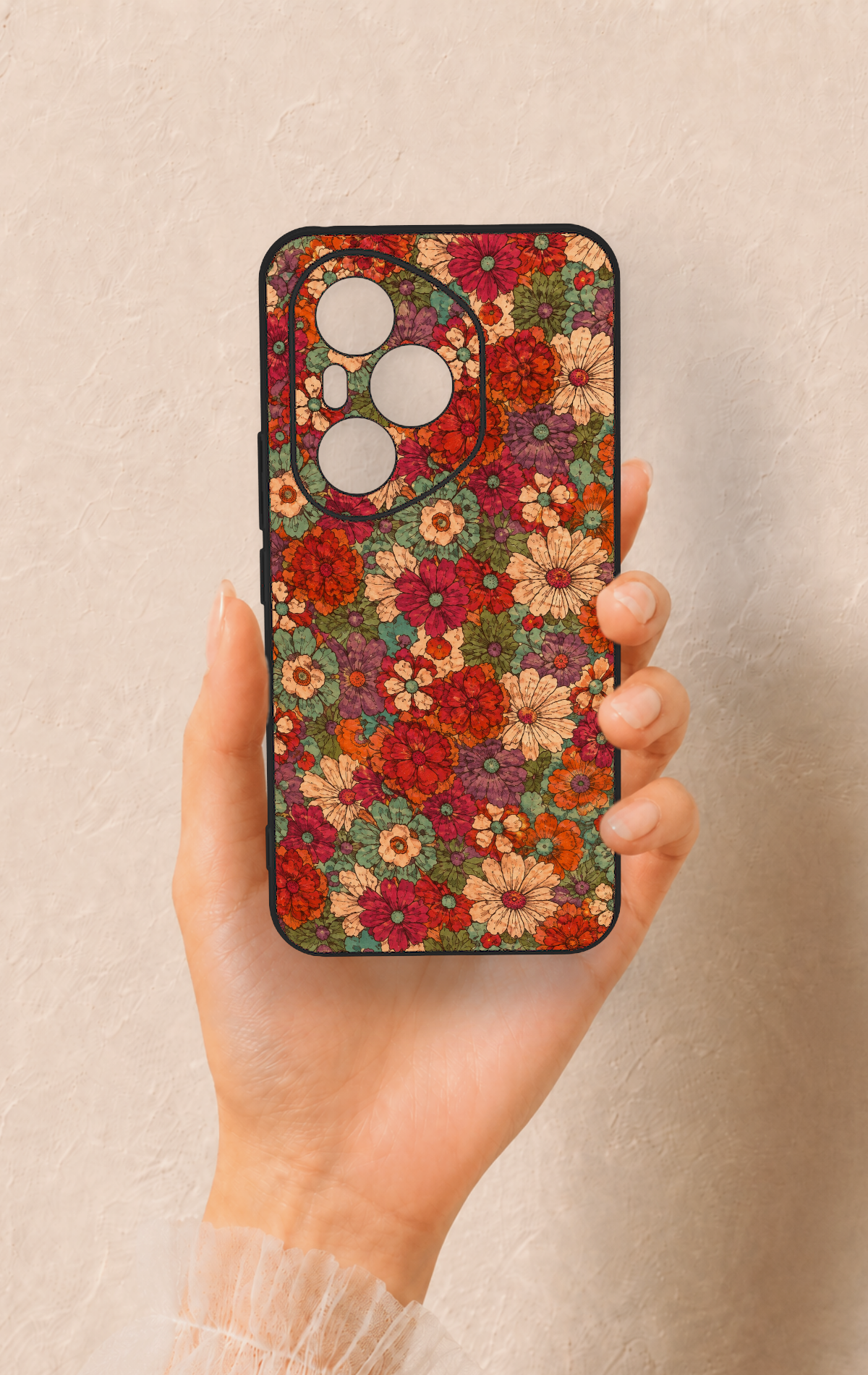 Honor 400 Pro Uyumlu Pastel Çiçek Bahçesi Desenli Silikon Kılıf