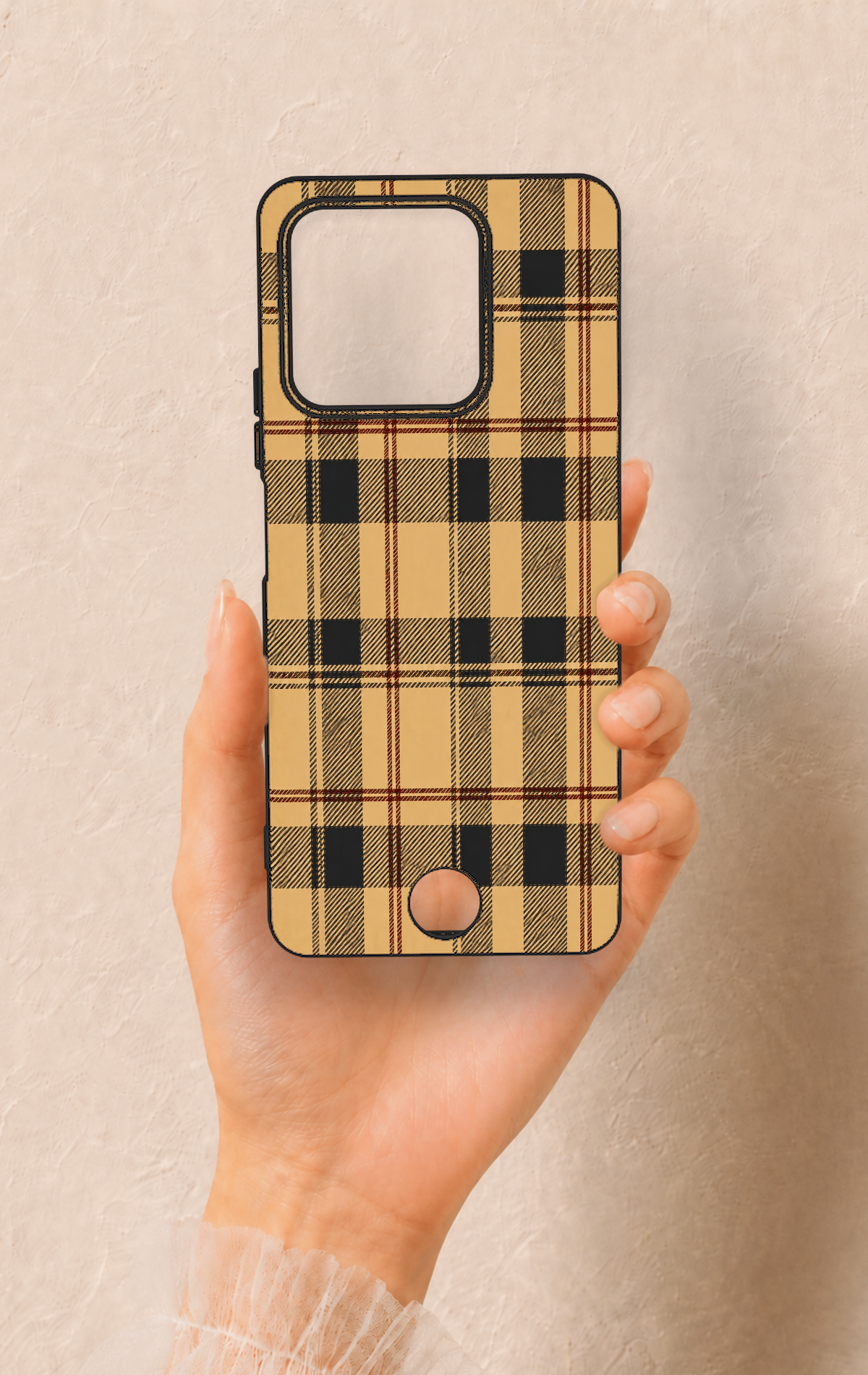 Reeder S71 Uyumlu Burberry Ekose Desenli Silikon Kılıf