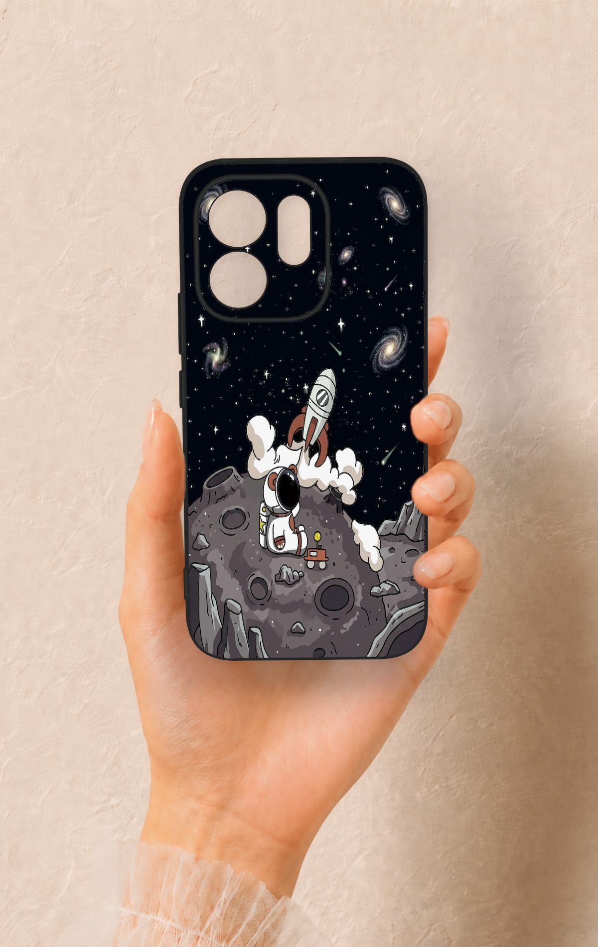 Vivo V70 5G Uyumlu Uzay Astronot Desenli Silikon Kılıf
