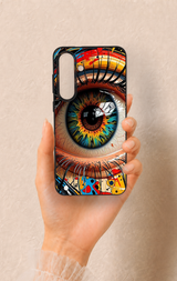 Samsung S25Fe Uyumlu Renkli Göz Bebeği Desenli Silikon Kılıf