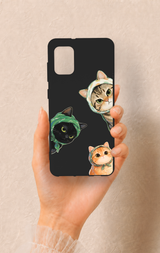 Samsung A31 Uyumlu Kedi Ekibi Desenli Silikon Kılıf