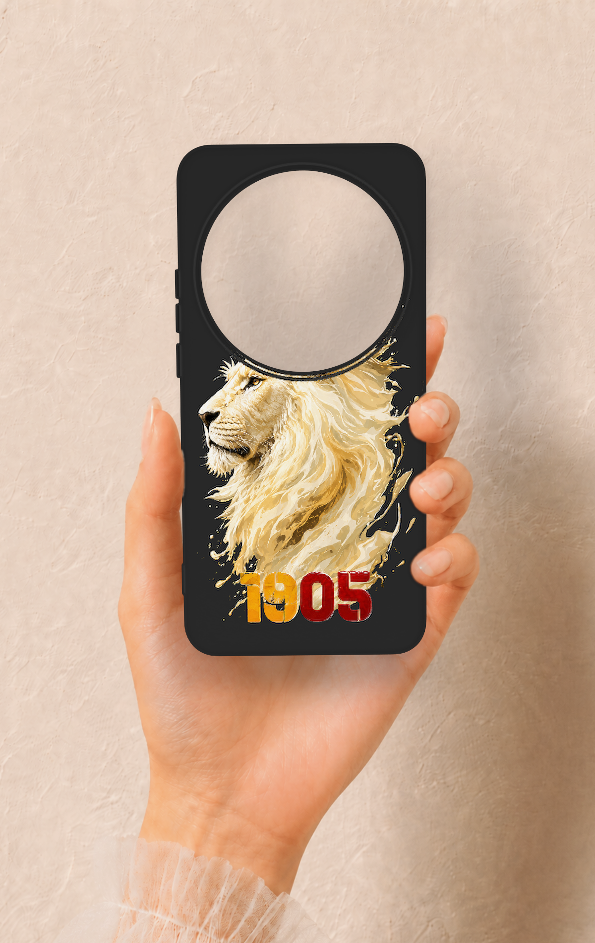 Xiaomi Mi 15 Ultra Uyumlu Sarı Kırmızı 1905 Aslan Desenli Silikon Kılıf
