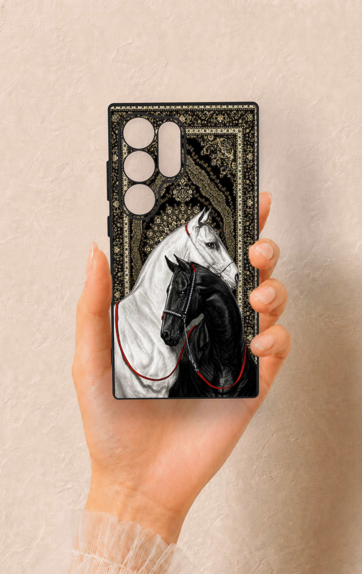 Samsung S24 Ultra Uyumlu Asil Sevgili Atlar Desenli Silikon Kılıf