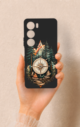 Vivo Y19s Uyumlu Pusula Orman Desenli Silikon Kılıf