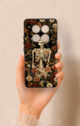 Redmi Note 14 Pro 5G Uyumlu Çiçek İskelet Desenli Silikon Kılıf