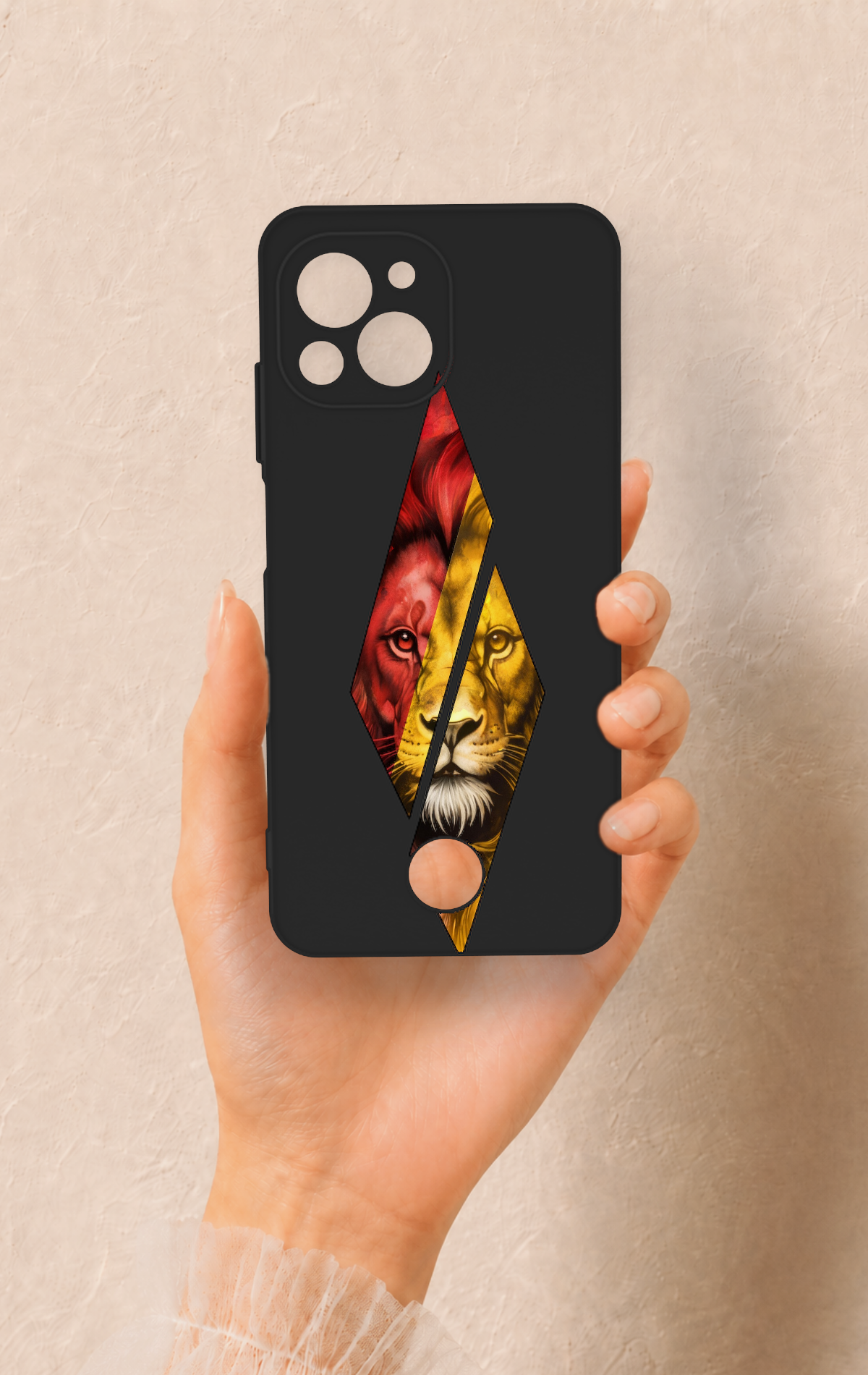 Reeder S23 Pro Max Uyumlu Kesik Aslan Desenli Silikon Kılıf
