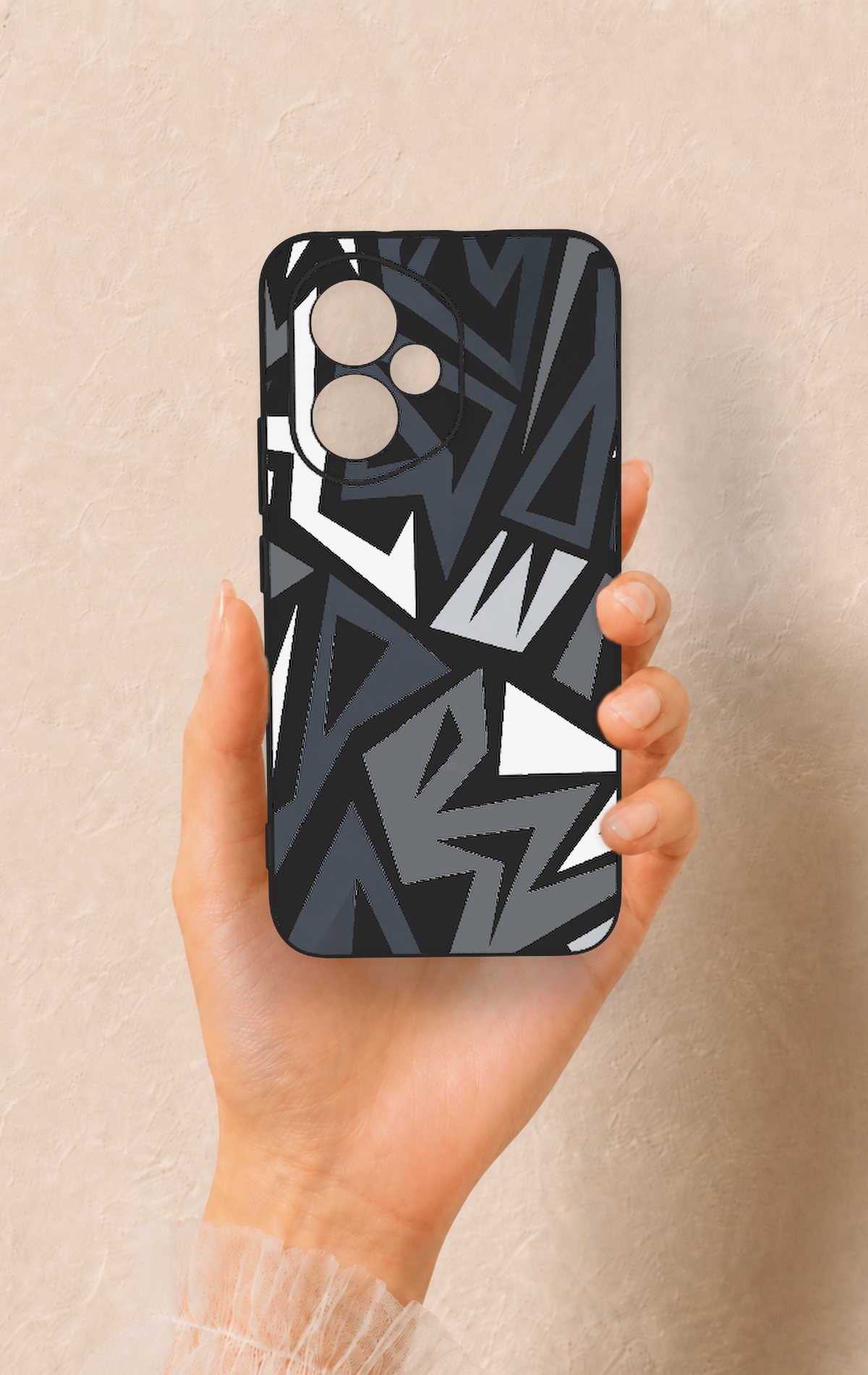 Honor 400 Uyumlu Geometrik Blok Desenli Silikon Kılıf