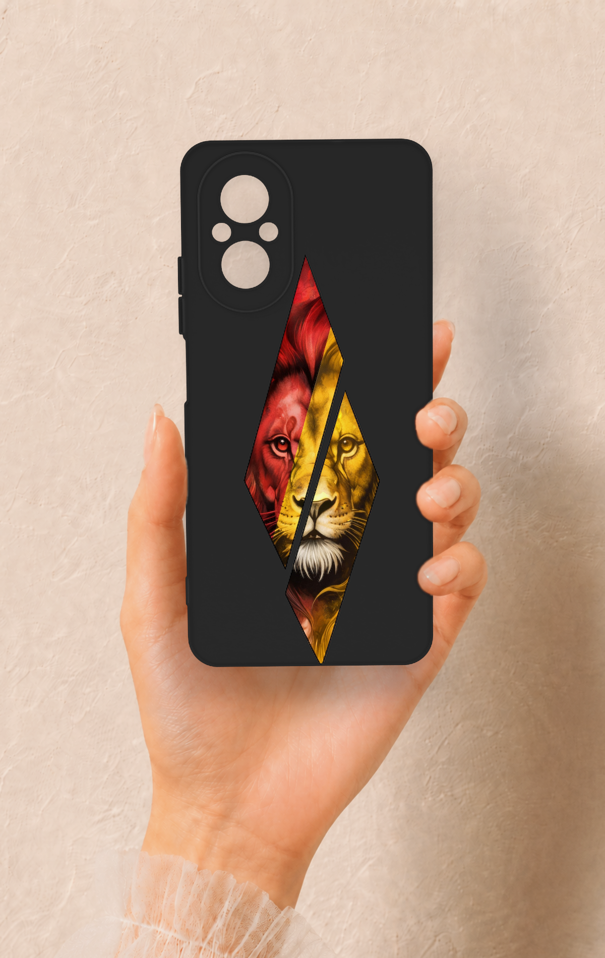 Realme 12 Lite Uyumlu Kesik Aslan Desenli Silikon Kılıf