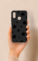 Huawei P20 Lite Uyumlu Siyah Star Desenli Silikon Kılıf