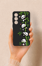 Samsung S26 Uyumlu Sevimli Panda Bambu Desenli Silikon Kılıf
