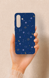 Samsung S25Fe Uyumlu Mavi Nazar Papatya Desenli Silikon Kılıf