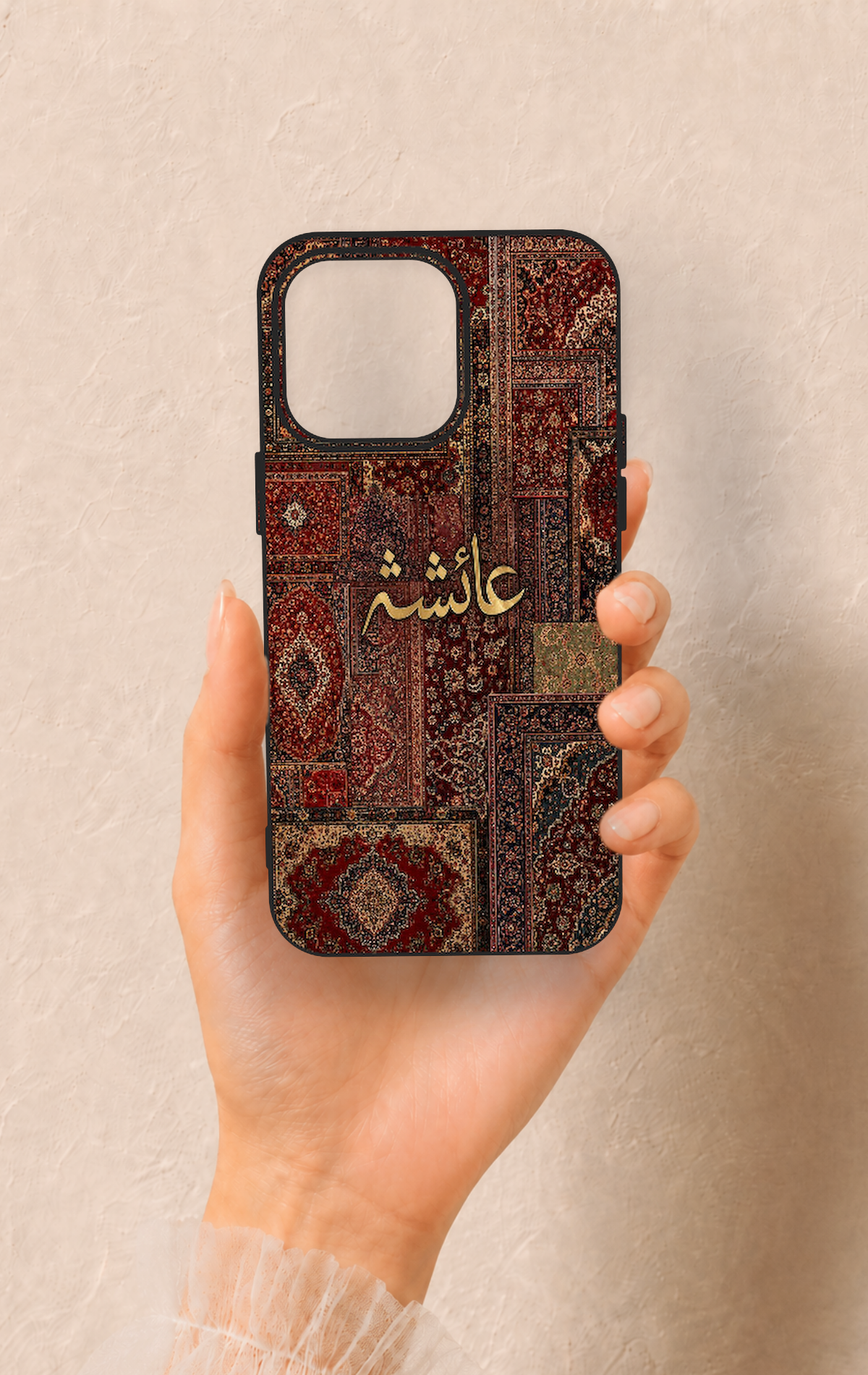 iPhone 15 Pro Max Uyumlu Vintage Halı Desenli Silikon Kılıf