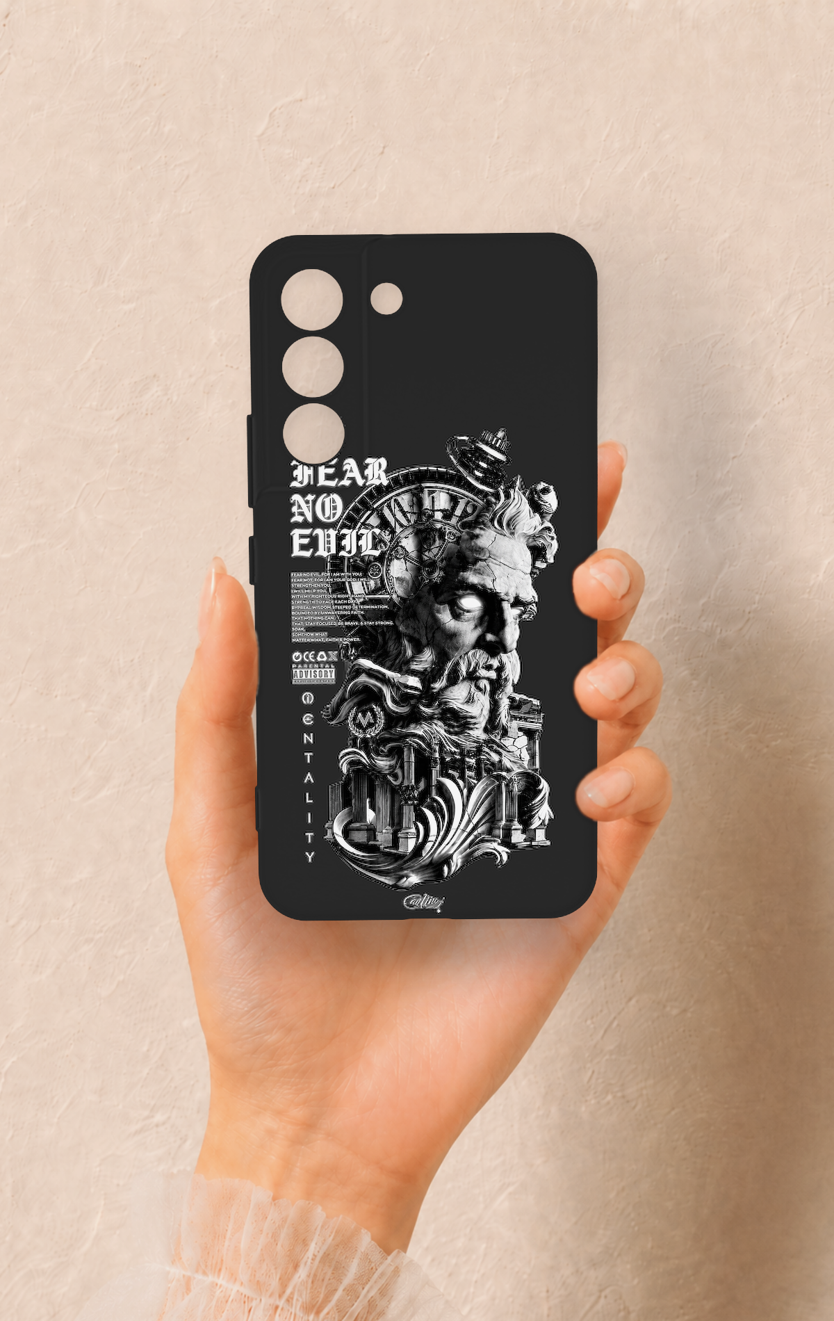 Samsung S22 Uyumlu Fear No Evil Desenli Silikon Kılıf
