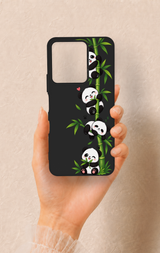 Vivo Y35 Uyumlu Sevimli Panda Bambu Desenli Silikon Kılıf