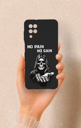 Samsung A12 Uyumlu No Pain No Gain Desenli Silikon Kılıf