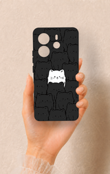 Redmi Note 14 4G Uyumlu Many Cats Desenli Silikon Kılıf