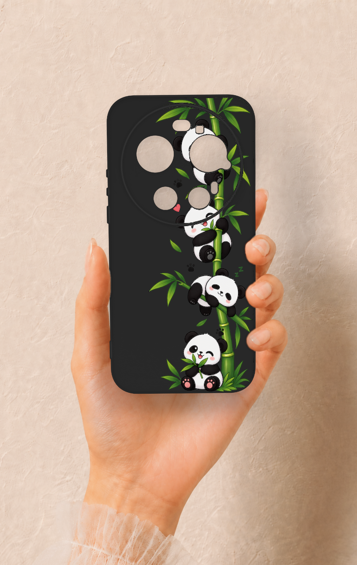 Mi 17 Ultra Uyumlu Sevimli Panda Bambu Desenli Silikon Kılıf