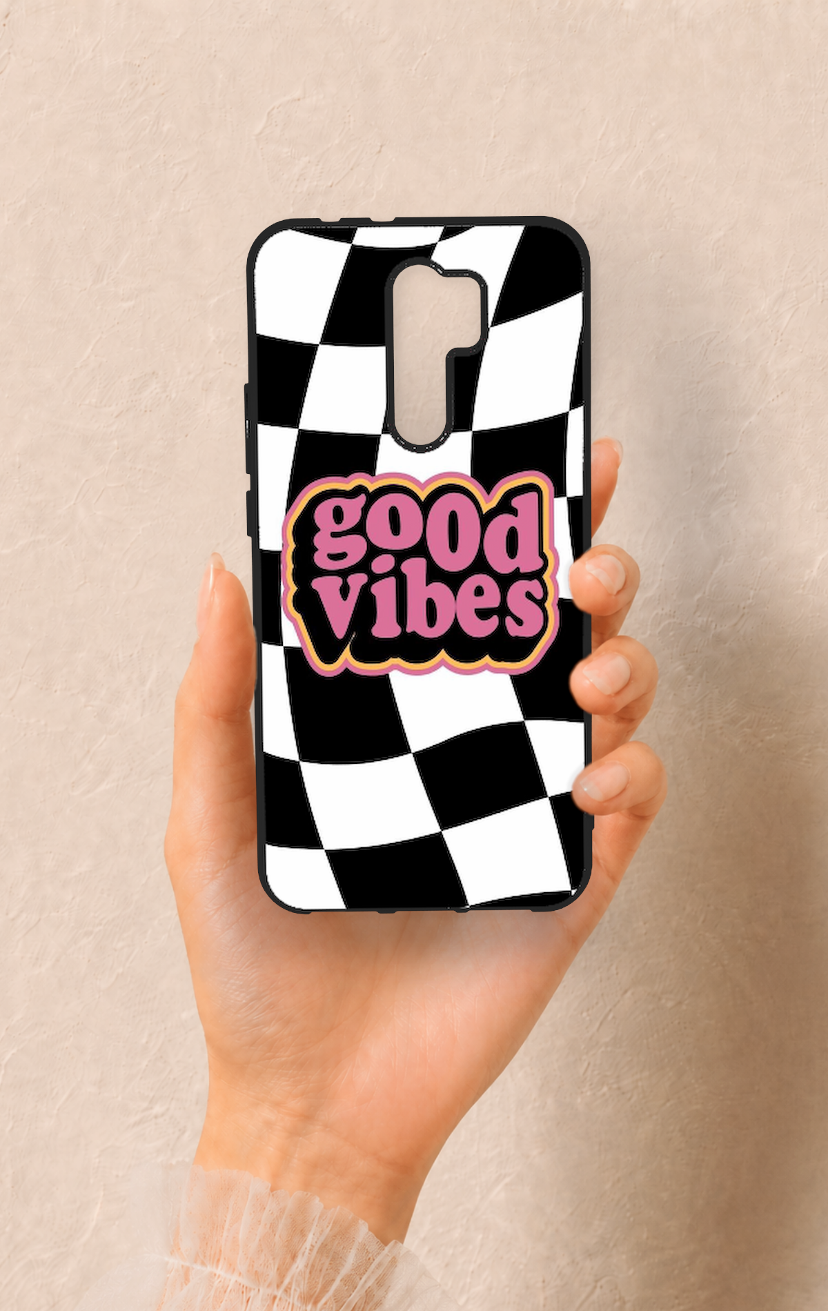 Redmi 9 Uyumlu Black Good Vibes Desenli Silikon Kılıf